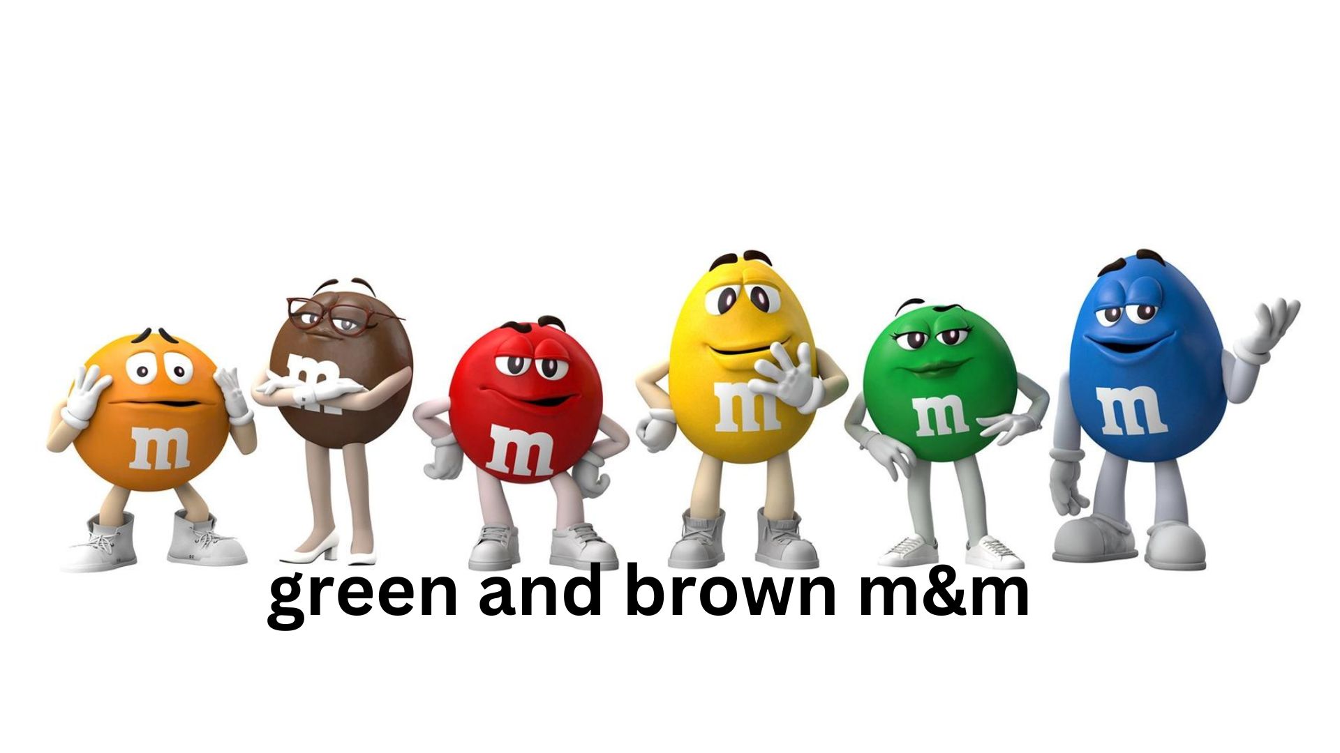 green and brown m&m